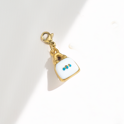 handtasche weiß⎢goldener charm
