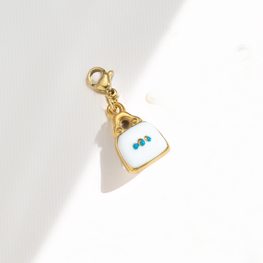 handtasche weiß⎢goldener charm