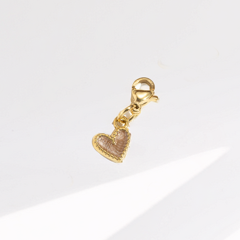 herz beige⎢goldener charm