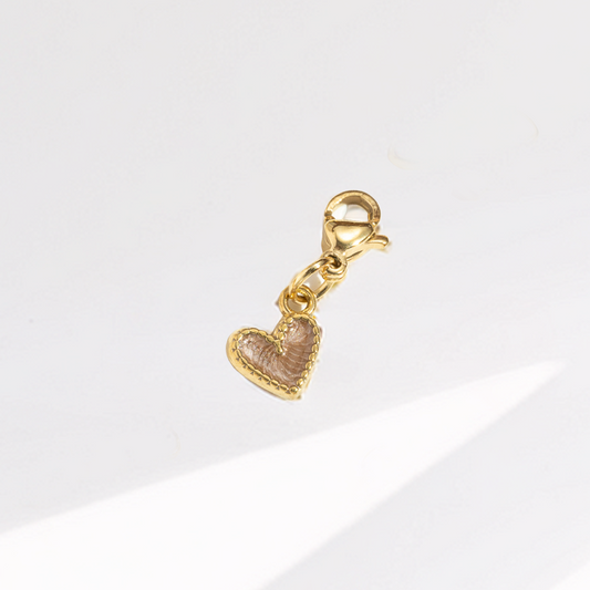 herz beige⎢goldener charm