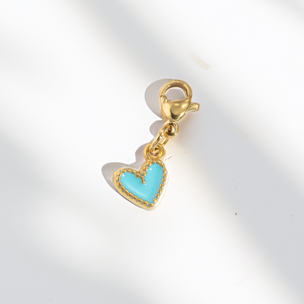 herz blau⎢goldener charm