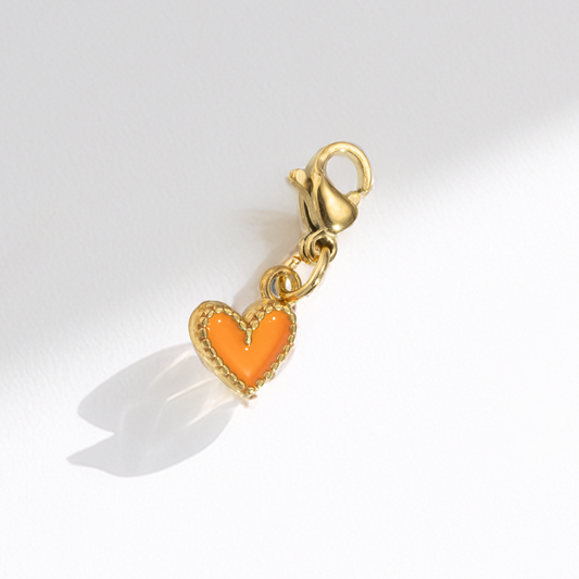 herz orange⎢goldener charm