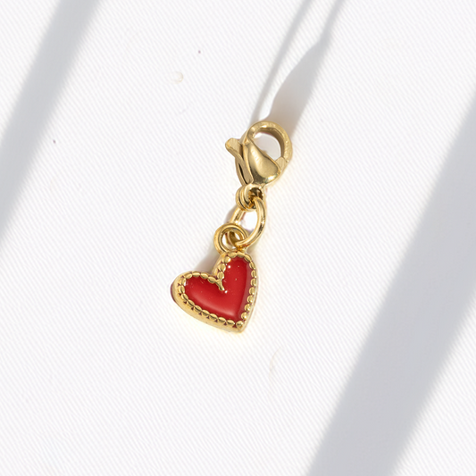 herz rot⎢goldener charm