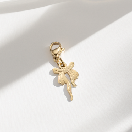 schleife gold - goldener charm