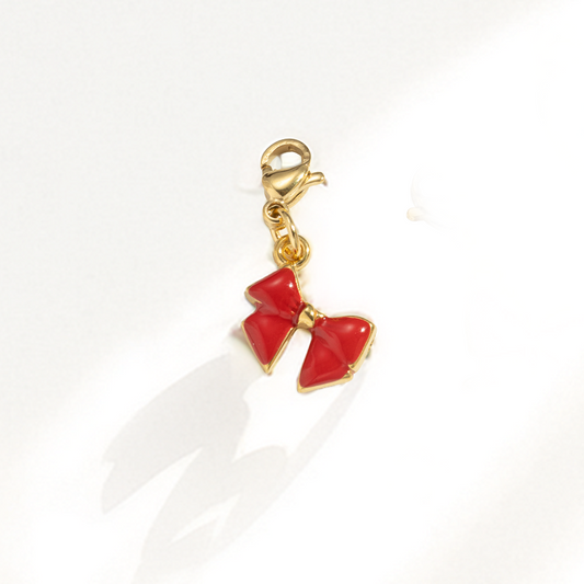schleife rot⎢goldener charm