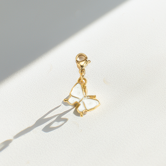 schmetterling weiß⎢goldener charm