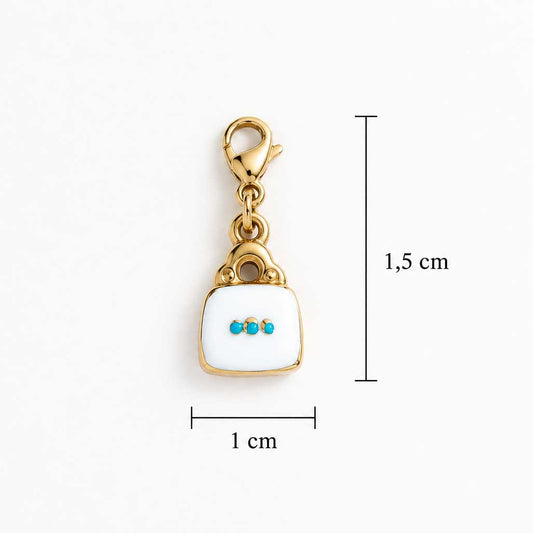 handtasche weiß⎢goldener charm