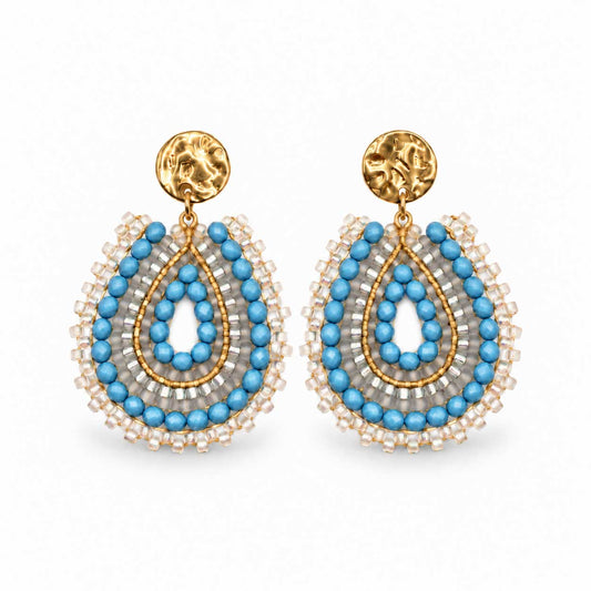 aqua bloom⎢goldene Perlenohrringe