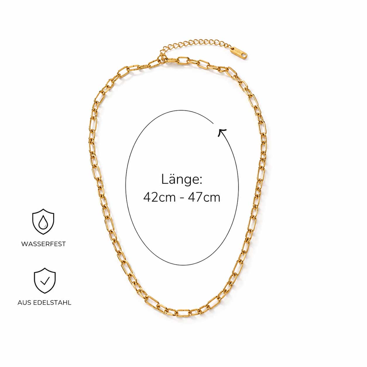 Goldene Charm Halskette Saltyblush mit Charms kombiniert – Charm Concept Basis Kette Edelstahl
