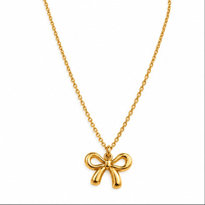 Produktbild bow glow⎢goldene Halskette auf weißem Hintergrund 