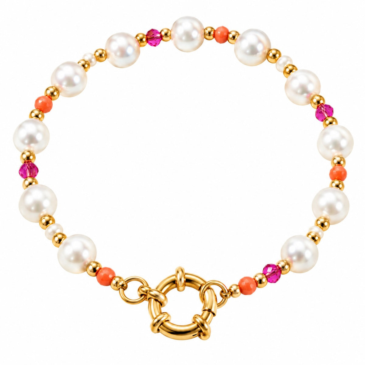 Produktbild candy pearl⎢goldenes Armband auf weißem Hintergrund 