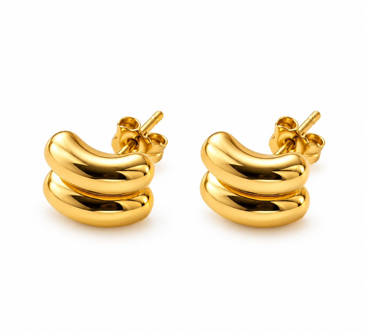 Produktbild golden curve⎢goldene Ohrringe auf weißem Hintergrund 