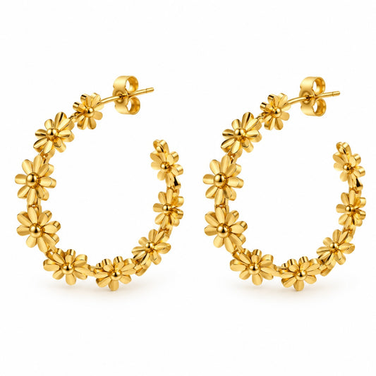 Produktbild golden daisy⎢goldene Ohrringe auf weißem Hintergrund 