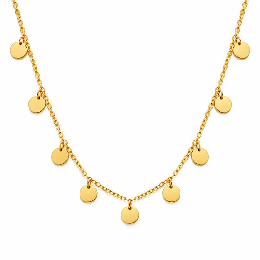 Produktbild golden dots⎢goldene Halskette auf weißem Hintergrund 