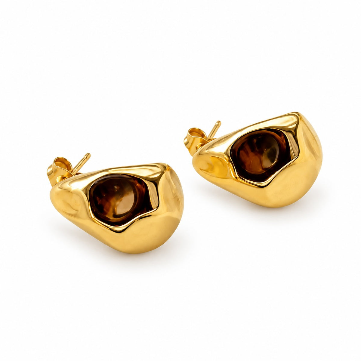 Produktbild golden drop⎢goldene Ohrringe auf weißem Hintergrund 