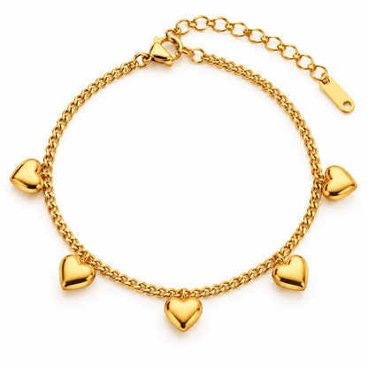 Produktbild golden hearts⎢goldenes Armband auf weißem Hintergrund 