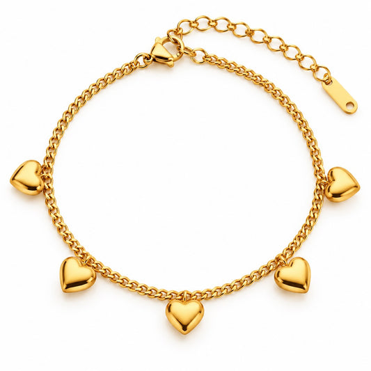 Produktbild golden hearts⎢goldenes Armband auf weißem Hintergrund 