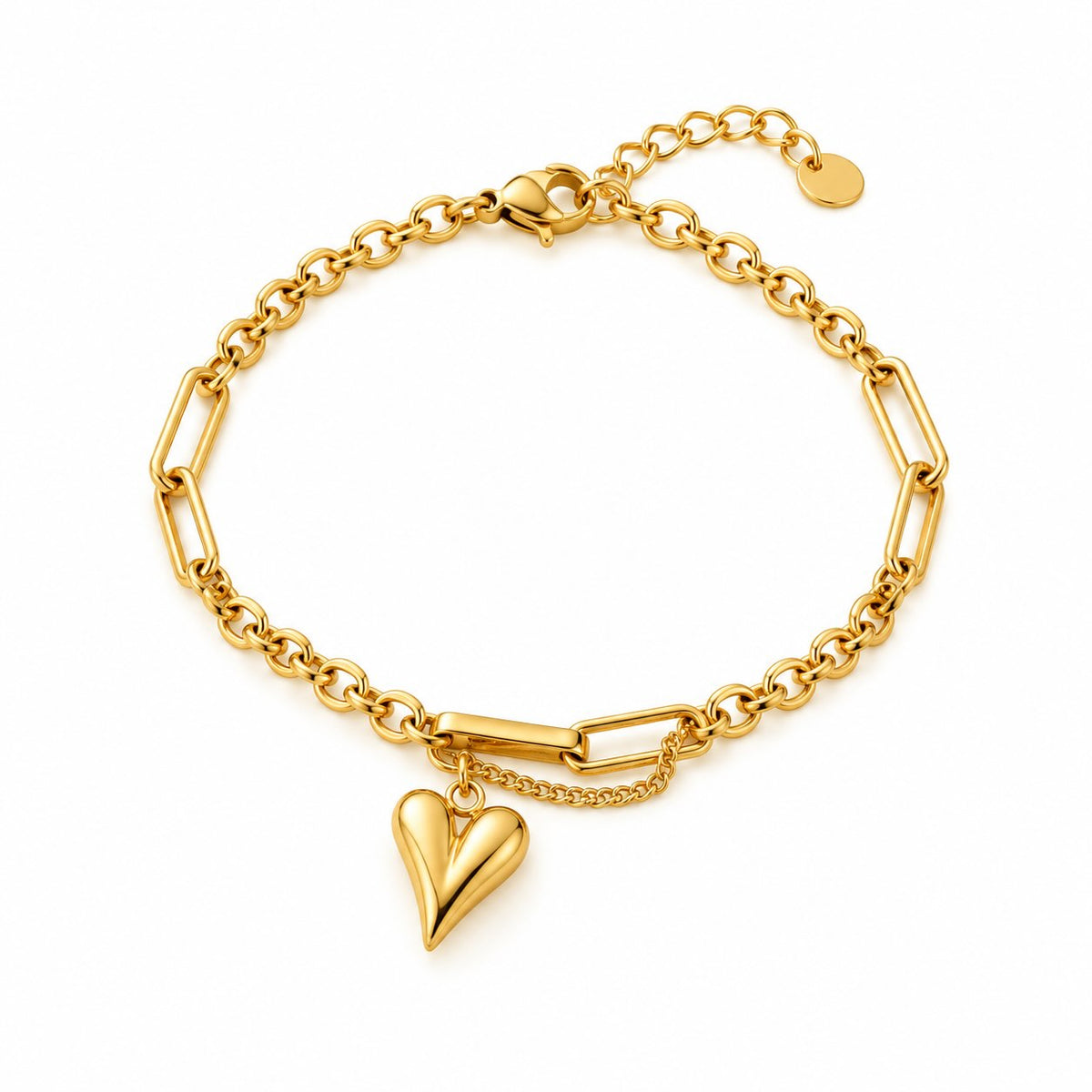 Produktild heartwave⎢goldenes Armband auf weißem Hintergrund 