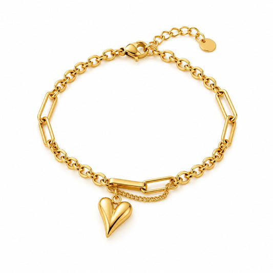 Produktild heartwave⎢goldenes Armband auf weißem Hintergrund 