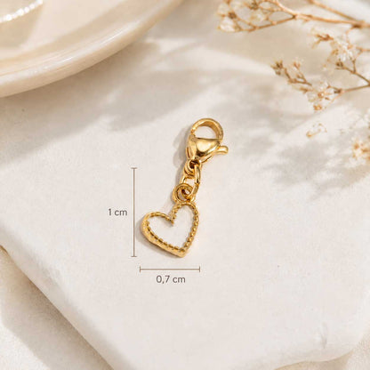 herz weiß mit Hauch von rosa⎢goldener charm