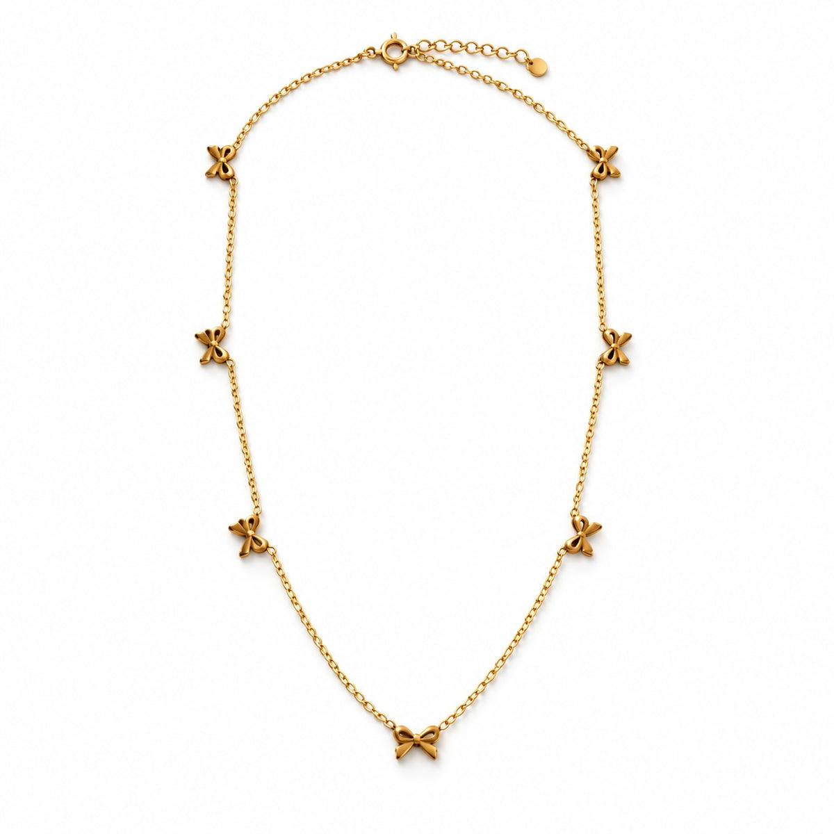 Produktbild little bow⎢goldene Halskette auf weißem Hintergrund 