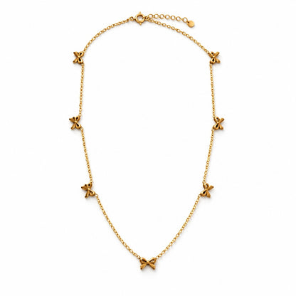 Produktbild little bow⎢goldene Halskette auf weißem Hintergrund 