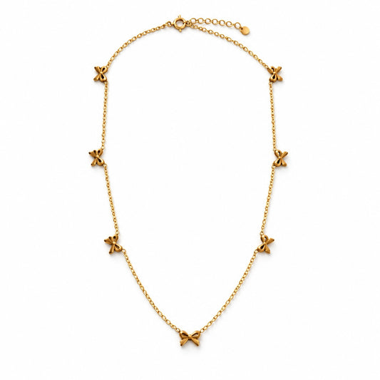 Produktbild little bow⎢goldene Halskette auf weißem Hintergrund 