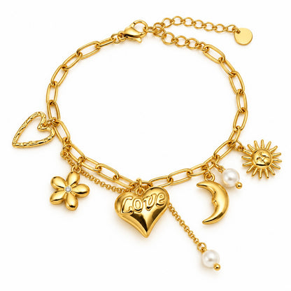 Produktbild love & light⎢goldenes Armband auf weißem Hintergrund 
