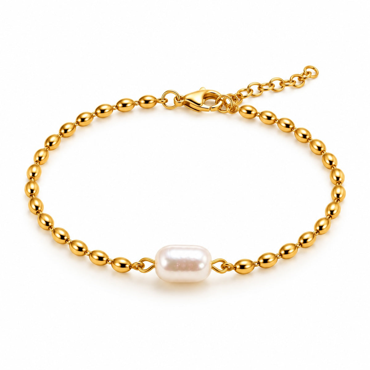 Produktbild pearl tide⎢goldenes Armband auf weißem Hintergrund 
