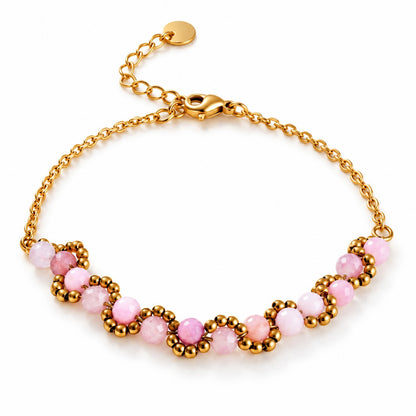 Produktbild rosy pearl⎢goldenes Armband mit weißem Hintergrund 