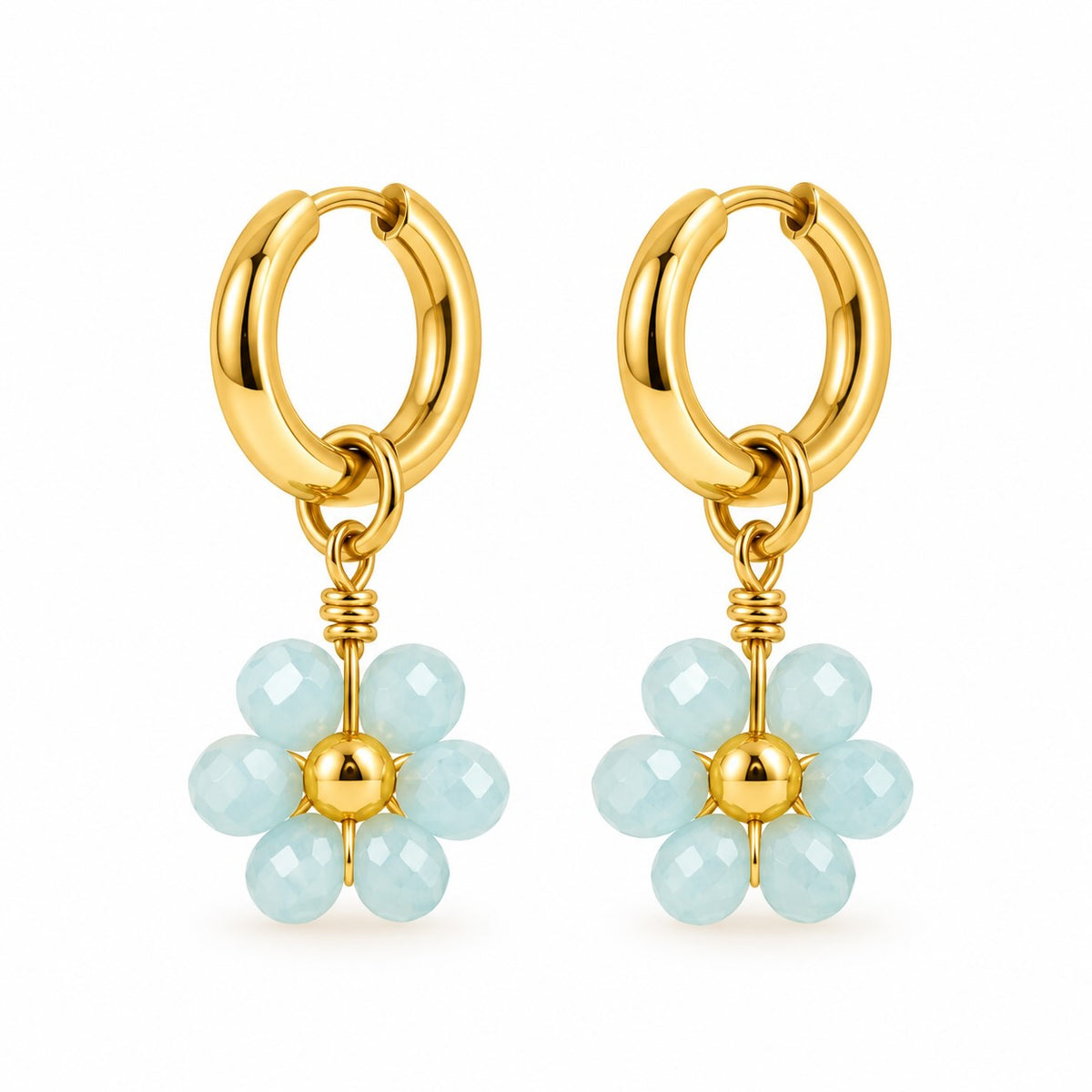 Produktbild sea blossom⎢goldene ohrringe auf weißem Hintergrund 
