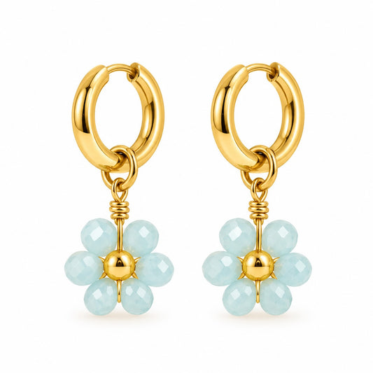 Produktbild sea blossom⎢goldene ohrringe auf weißem Hintergrund 