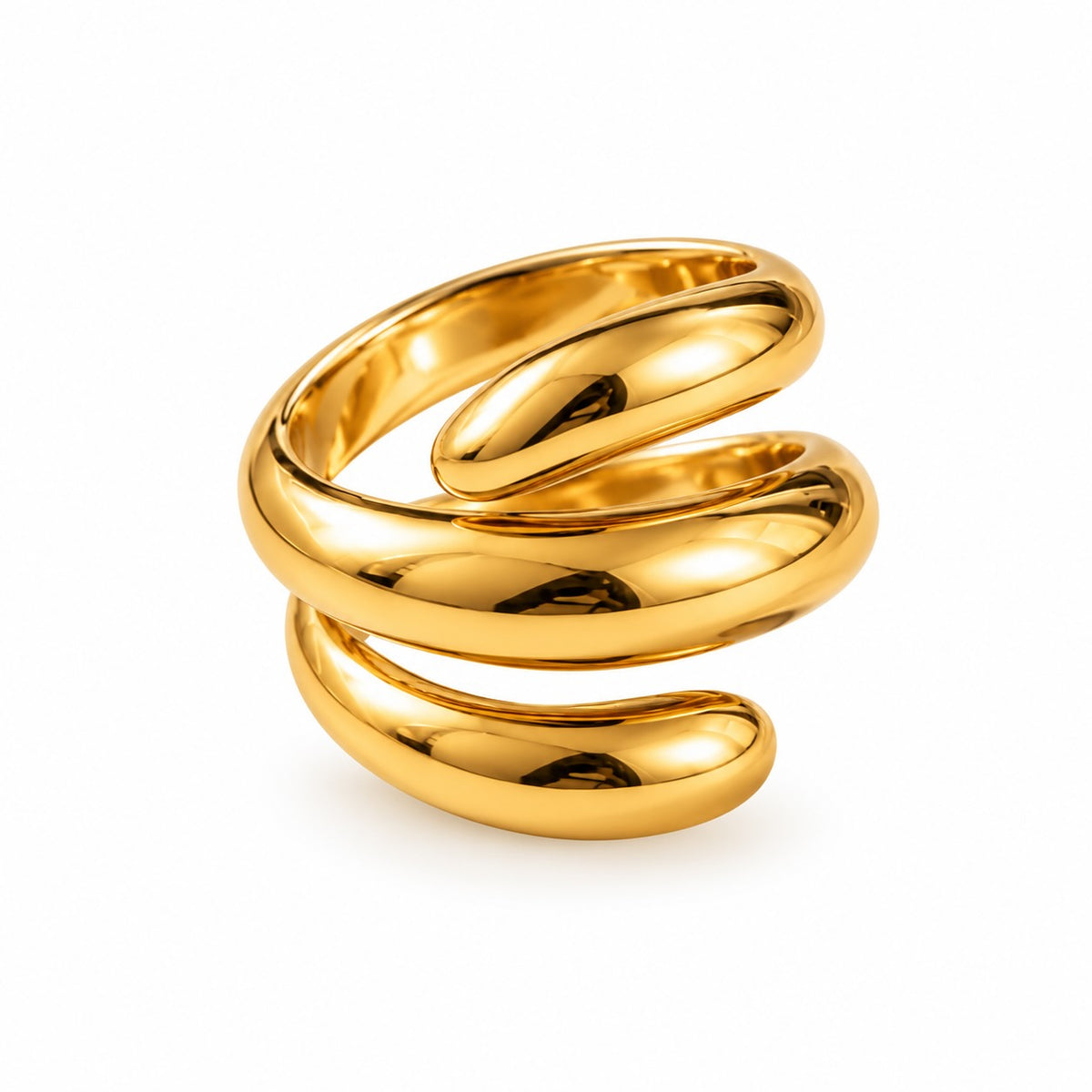 Produktbild soft curve⎢goldener Ring auf weißem Hintergrund 