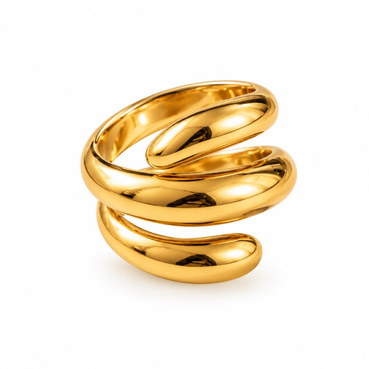 Produktbild soft curve⎢goldener Ring auf weißem Hintergrund 