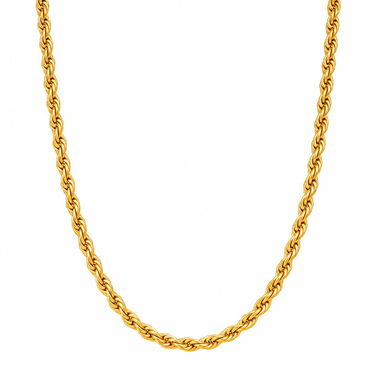 Produktild soft twist⎢goldene Halskette auf weißem Hintergrund 