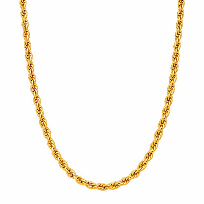 Produktild soft twist⎢goldene Halskette auf weißem Hintergrund 