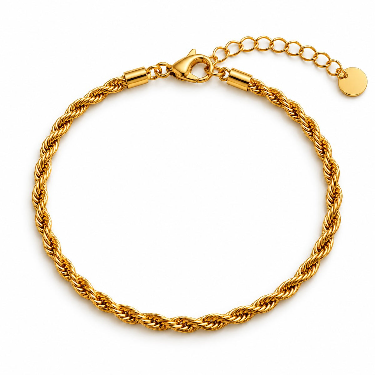 Produktbild soft twist⎢goldenes Armband auf weißem Hintergrund 